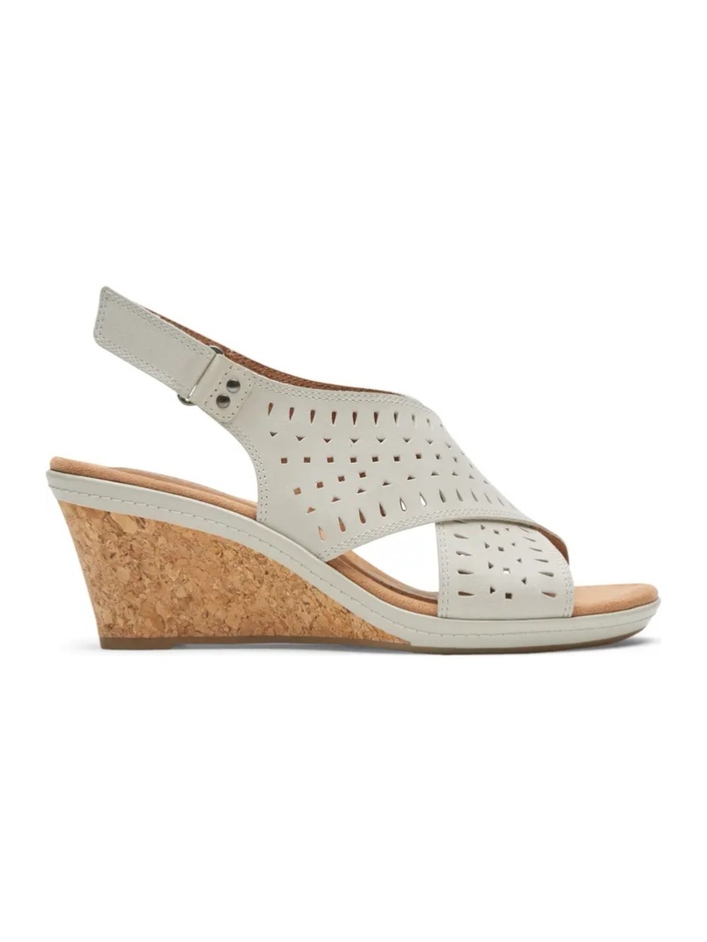 Rockport Cobb Hill Janna Leather Slingback Wedge Sandals